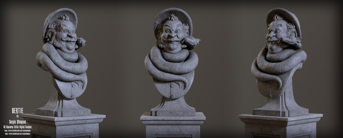 Haunted Mansion Bertie 3D Printable Bust DELUXE VERSION 3D Print 493417