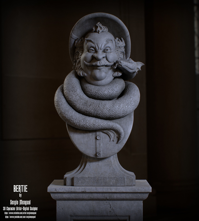Haunted Mansion Bertie 3D Printable Bust DELUXE VERSION