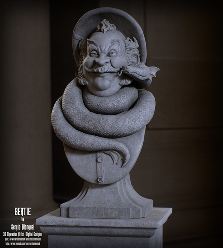 Haunted Mansion Bertie 3D Printable Bust DELUXE VERSION 3D Print 493419