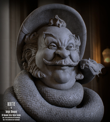 Haunted Mansion Bertie 3D Printable Bust DELUXE VERSION 3D Print 493422