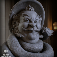 Haunted Mansion Bertie 3D Printable Bust DELUXE VERSION - Thumbnail 7