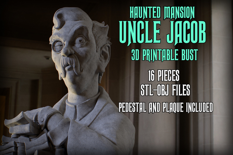 Haunted Mansion Uncle Jacob 3D Printable Bust DELUXE VERSION