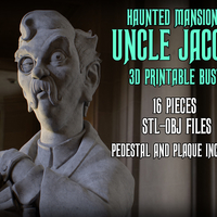Small Haunted Mansion Uncle Jacob 3D Printable Bust DELUXE VERSION 3D Printing 493432