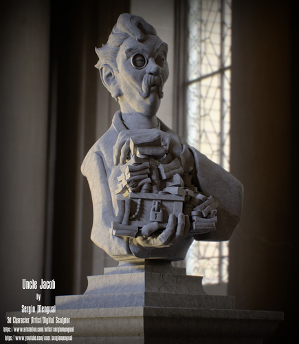 Haunted Mansion Uncle Jacob 3D Printable Bust DELUXE VERSION 3D Print 493434