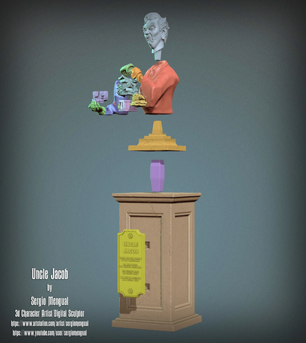 Haunted Mansion Uncle Jacob 3D Printable Bust DELUXE VERSION 3D Print 493435