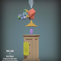 Haunted Mansion Uncle Jacob 3D Printable Bust DELUXE VERSION - Thumbnail 4