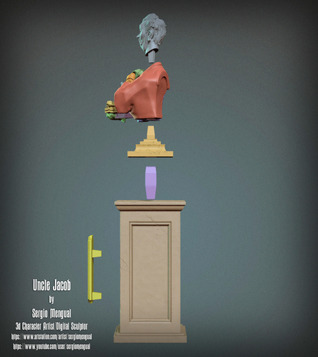 Haunted Mansion Uncle Jacob 3D Printable Bust DELUXE VERSION 3D Print 493438