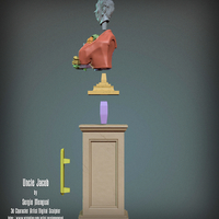 Haunted Mansion Uncle Jacob 3D Printable Bust DELUXE VERSION - Thumbnail 7