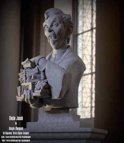Haunted Mansion Uncle Jacob 3D Printable Bust DELUXE VERSION 3D Print 493439