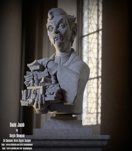 Haunted Mansion Uncle Jacob 3D Printable Bust DELUXE VERSION 3D Print 493440