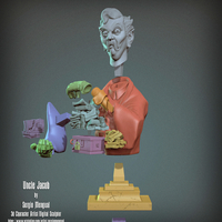 Haunted Mansion Uncle Jacob 3D Printable Bust DELUXE VERSION - Thumbnail 11