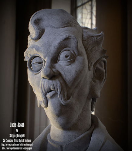 Haunted Mansion Uncle Jacob 3D Printable Bust DELUXE VERSION 3D Print 493444