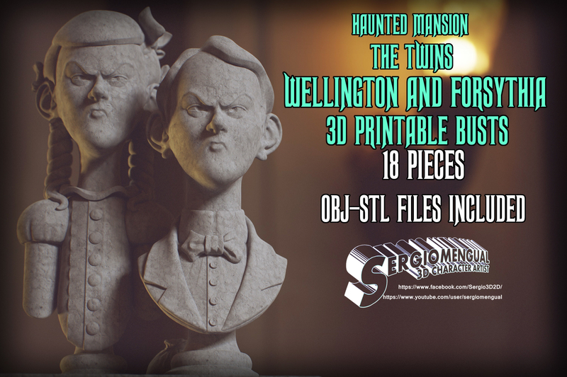 Haunted Mansion The Twins 3D Printable Busts