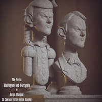 Haunted Mansion The Twins 3D Printable Busts - Thumbnail 3