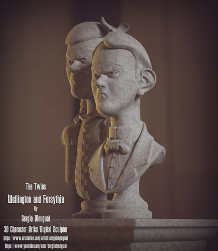 Haunted Mansion The Twins 3D Printable Busts 3D Print 493452