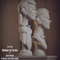 Haunted Mansion The Twins 3D Printable Busts - Thumbnail 5