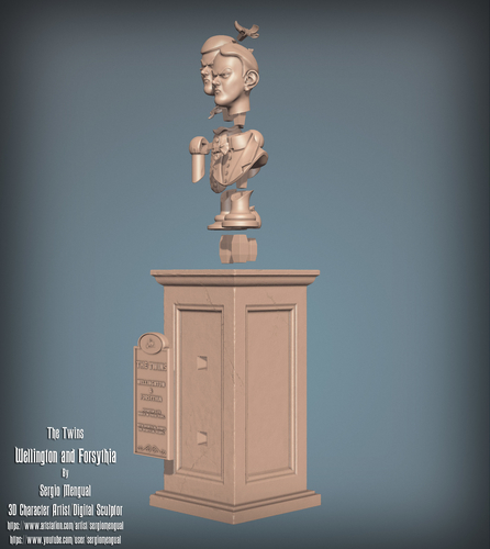 Haunted Mansion The Twins 3D Printable Busts 3D Print 493458