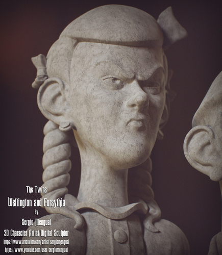 Haunted Mansion The Twins 3D Printable Busts 3D Print 493461