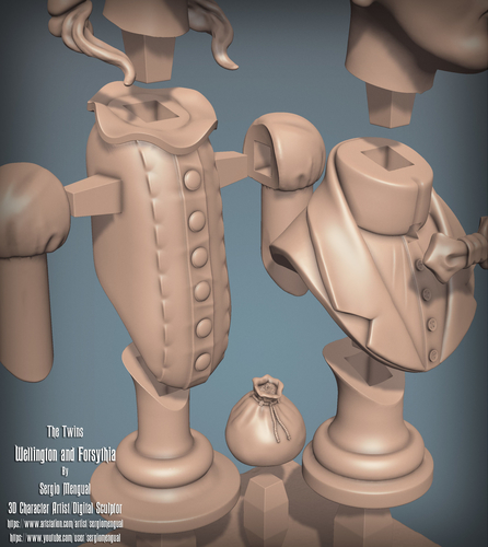 Haunted Mansion The Twins 3D Printable Busts 3D Print 493469
