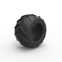 Diecast Dune buggy rear tire 26 Scale 1:25 - Thumbnail 2