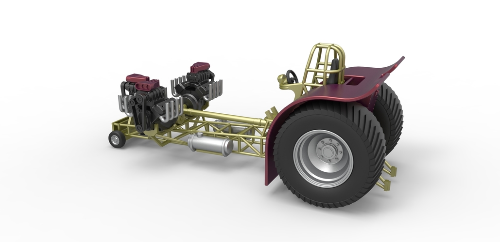 Pulling tractor 3 V8 Version 5 Scale 1:25 3D Print 493672
