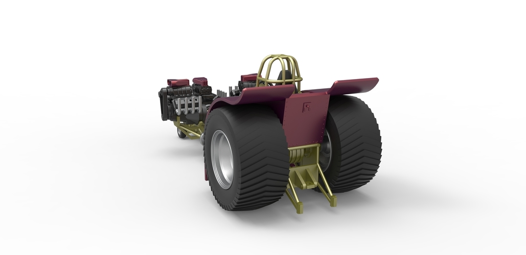 Pulling tractor 3 V8 Version 5 Scale 1:25 3D Print 493673