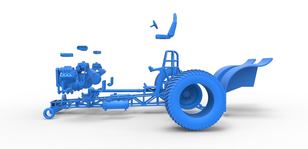 Pulling tractor 3 V8 Version 5 Scale 1:25 3D Print 493680