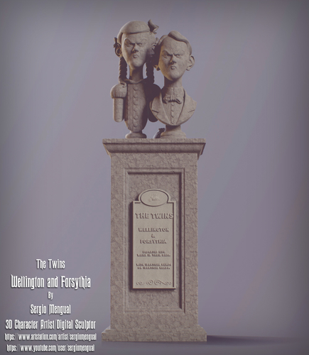 Haunted Mansion The Twins 3D Printable Busts 3D Print 493702
