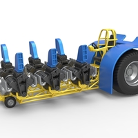 Pulling tractor with 6 engines V8 Scale 1:25 - Thumbnail 1