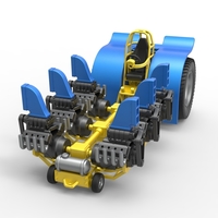 Pulling tractor with 6 engines V8 Scale 1:25 - Thumbnail 4