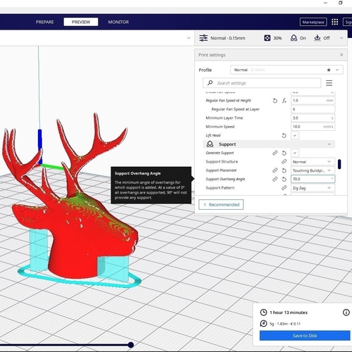 Deer Bust 3D Print 493952