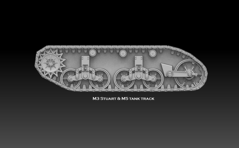 American WW2 Tank Tracks And Components 3D Print 493960