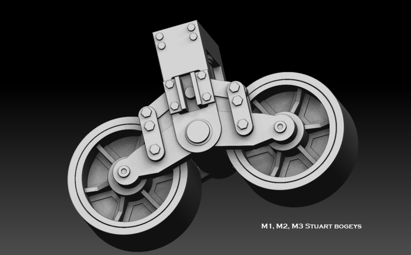 American WW2 Tank Tracks And Components 3D Print 493965