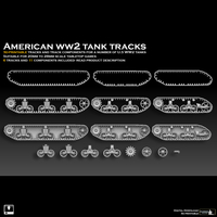 Small American WW2 Tank Tracks And Components 3D Printing 493967