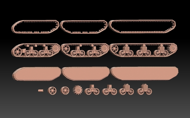 American WW2 Tank Tracks And Components 3D Print 493968