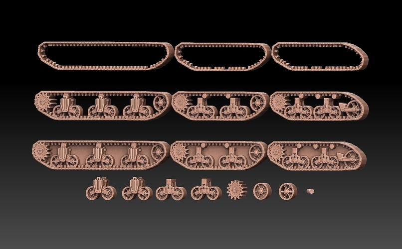 American WW2 Tank Tracks And Components 3D Print 493969