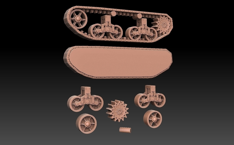 American WW2 Tank Tracks And Components 3D Print 493972