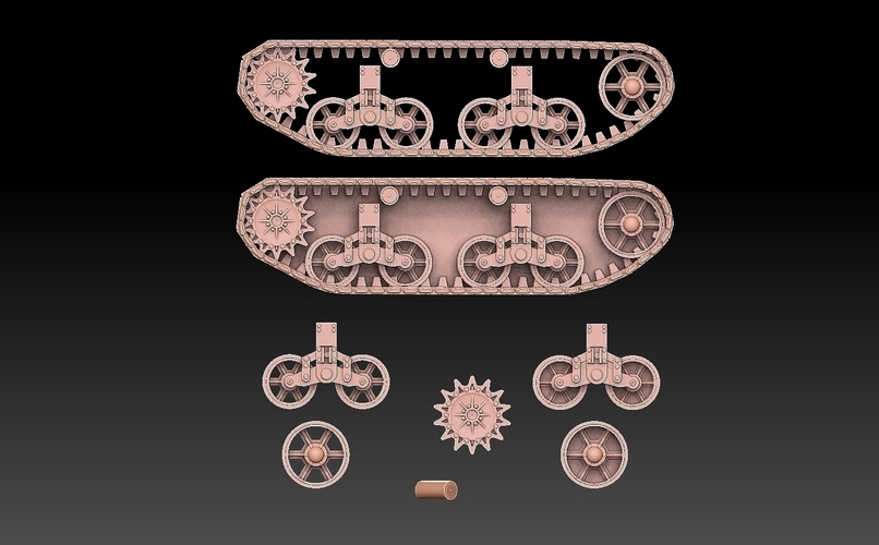 American WW2 Tank Tracks And Components 3D Print 493973