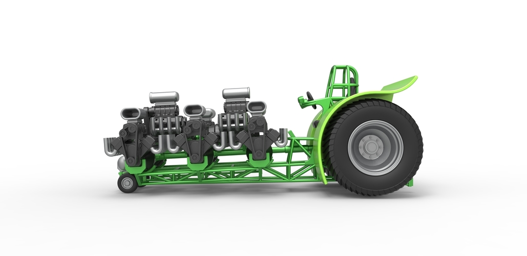 Pulling tractor with 8 engines V8 Scale 1:25 3D Print 493984