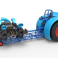 Pulling tractor with 5 engines V8 Version 3 Scale 1:25 - Thumbnail 1