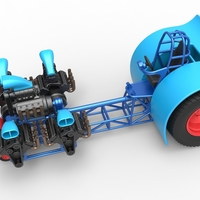 Pulling tractor with 5 engines V8 Version 3 Scale 1:25 - Thumbnail 2