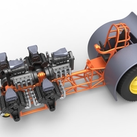 Pulling tractor with 6 engines V8 Version 2 Scale 1:25 - Thumbnail 2