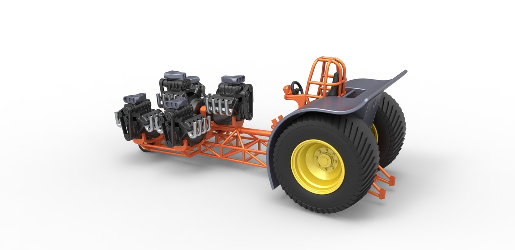 Pulling tractor with 6 engines V8 Version 2 Scale 1:25 3D Print 494190