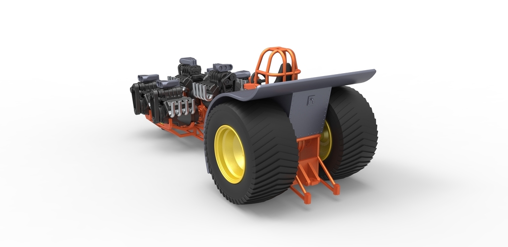 Pulling tractor with 6 engines V8 Version 2 Scale 1:25 3D Print 494191