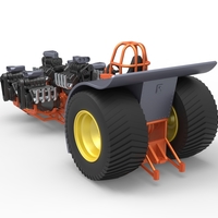 Pulling tractor with 6 engines V8 Version 2 Scale 1:25 - Thumbnail 12