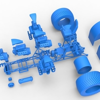 Pulling tractor with 5 engines V8 Version 4 Scale 1:25 - Thumbnail 16