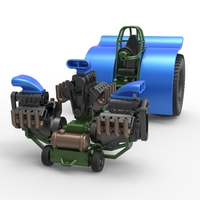 Pulling tractor with 3 engines V8 Version 6 Scale 1:25 - Thumbnail 4