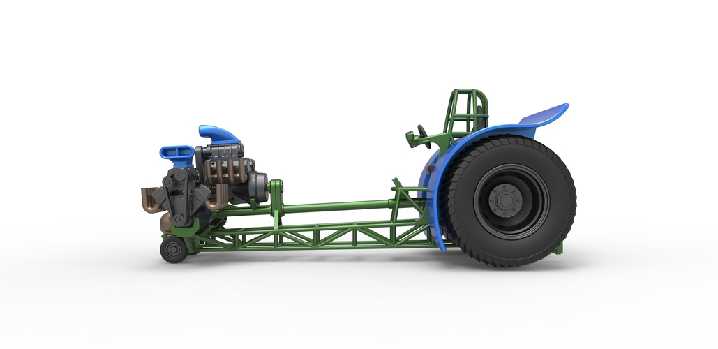 Pulling tractor with 3 engines V8 Version 6 Scale 1:25 3D Print 494432