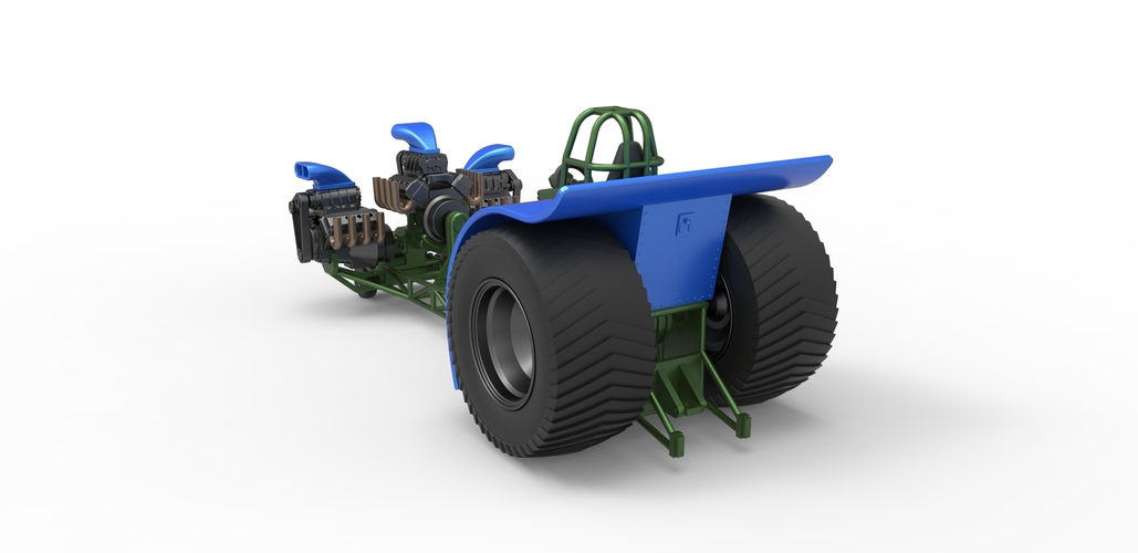 Pulling tractor with 3 engines V8 Version 6 Scale 1:25 3D Print 494436