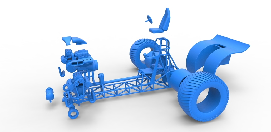 Pulling tractor with 3 engines V8 Version 6 Scale 1:25 3D Print 494439